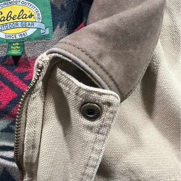 Cabela’s | Canvas Chore Barn Coat Fleece & Quilted Lined Tan | L - Picture 9 of 16